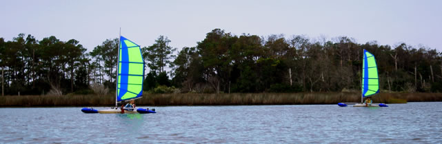 kayak sailing with BSD Batwing kayak sails