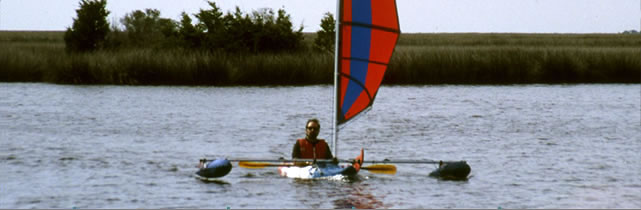kayak sailing with BSD Batwing kayak sails